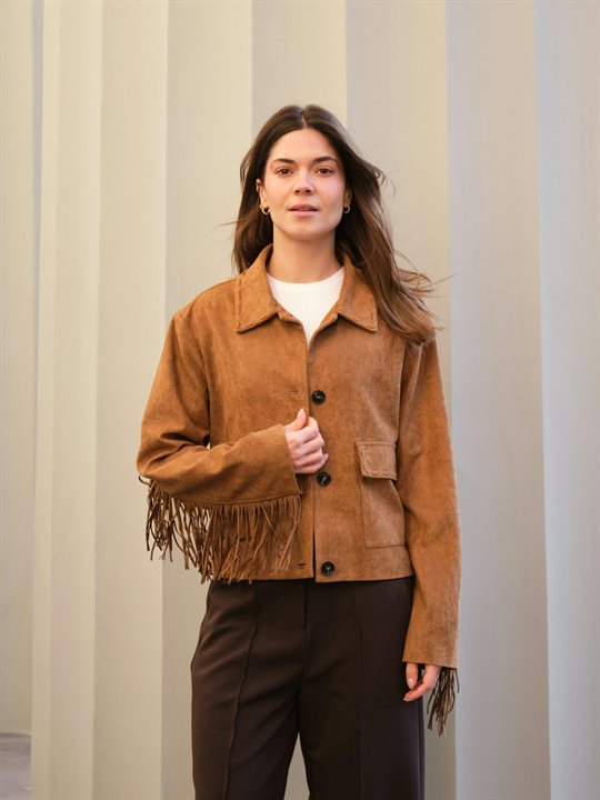 Neo Noir - Lauron Faux Suede Jacket - Cognac