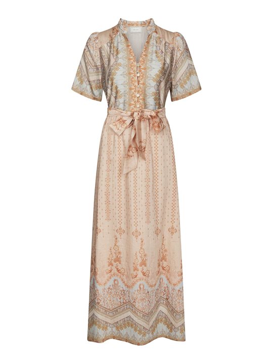 Neo Noir - Moviana Flower Border Dress - Flower Peach