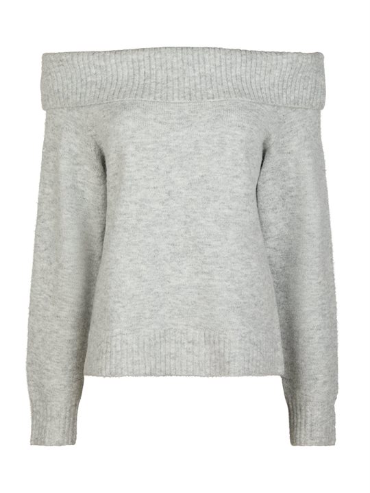 Neo Noir - Jane Knit Blouse - Light Grey Melange