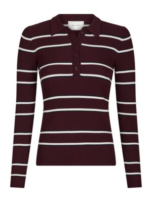 Neo Noir - Jillan Polo Knit Blouse - Wine