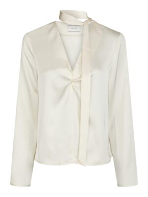 Neo Noir - Susanna Heavy Sateen Blouse - Pearl