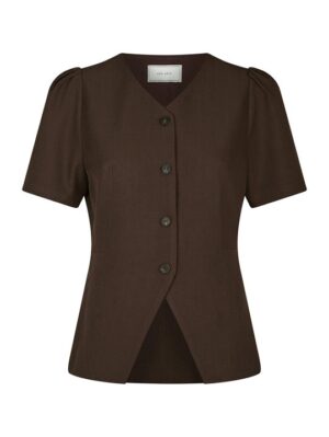 Neo Noir - Jules Structure Blouse - Dark Brown
