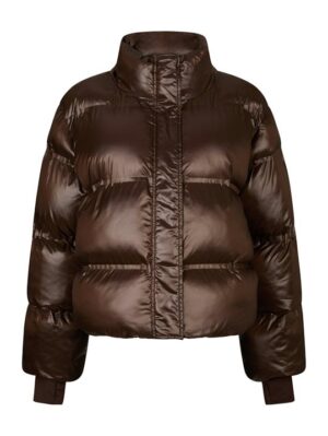 Neo Noir - Rhea Shiny Puffer Jacket - Dark Brown