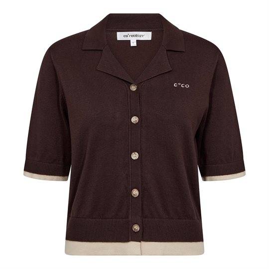 Co' Couture - Lue Crop Cardigan - Dark Brown