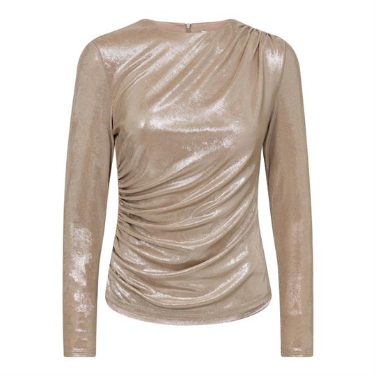Co' Couture - Margot Drape Blouse - Champagne
