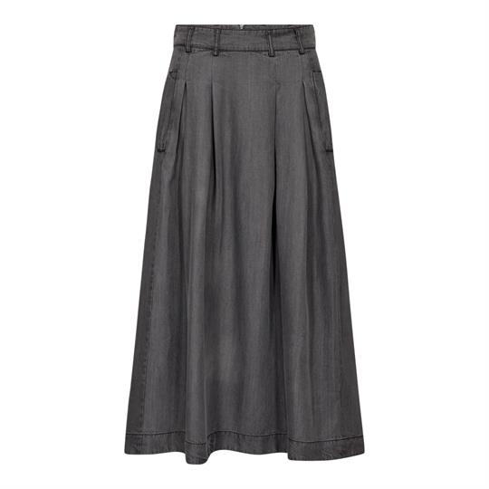Co' Couture - Anya Denim Pleat Skirt - Mid Grey