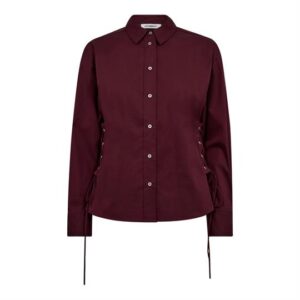 Co' Couture - Poppy Eyelet Tie Shirt - Winered