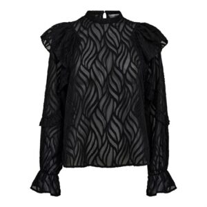 Co' Couture - Rochelle Frill Blouse - Black