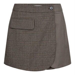 Co' Couture - Veya Check Wrap Skort - Brown