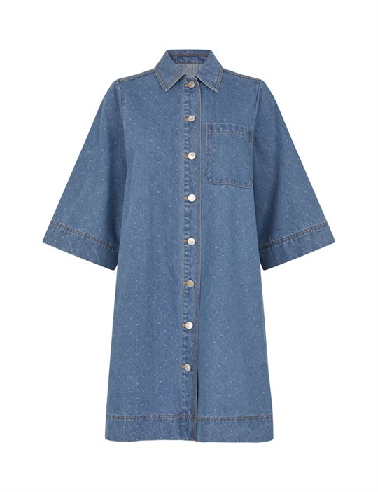 Global F - Mera Dress - Midt Blue Dot