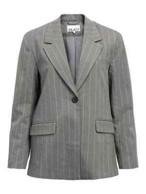 Object - Lisa Blazer - Medium Grey Melange Humus Pins