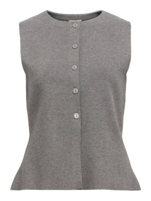 Object - Reynard Knit Vest - Medium Grey Melange