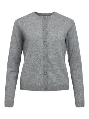 Object - Thess Ls Short Cardigan - Medium Grey Melange