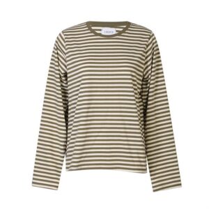 Liberté - Nalia Ls Boxy Tshirt - Army Creme Stripe