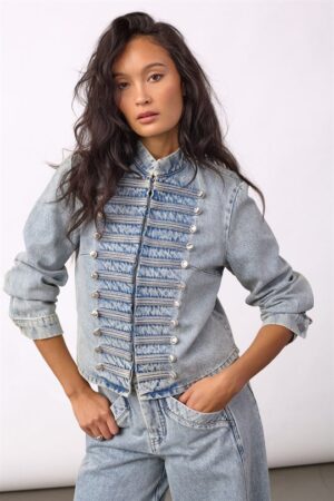 FORUDBESTILLING (START SEP) Co' Couture - Jackson Officer Denim Jacket - Bleach Denim