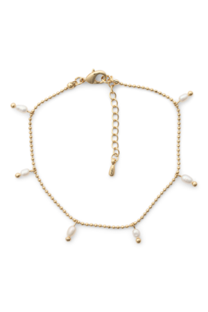 Friihof+Siig - Chain White Pearl Bracelet - Guld