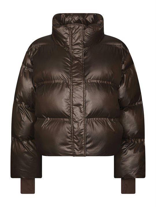 Neo Noir - Rhea Shiny Puffer Jacket - Chocolate Brown