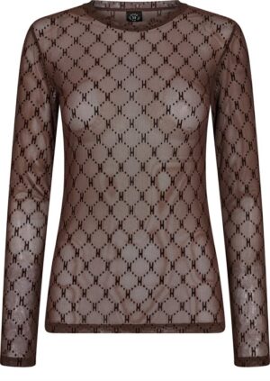 Hype The Detail - Mesh Logo Blouse - Brown