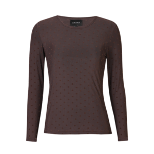 Liberté - Mesh Ls Tshirt Dot - Brown Medium Dot
