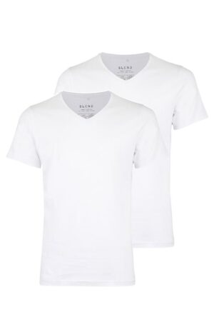 Blend - 2-pack V-hals T-shirt - Hvid