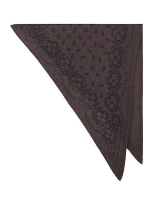 Neo Noir - Lolana Paisley Knit Scarf - Brown Melange