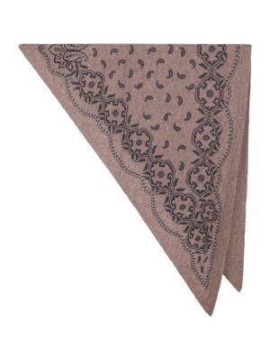 Neo Noir - Lolana Paisley Knit Scarf - Beige Melange