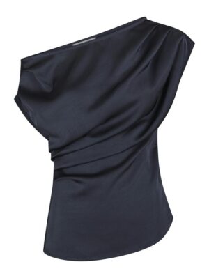 Neo Noir - Mabelle Heavy Sateen Top - Midnight Blue