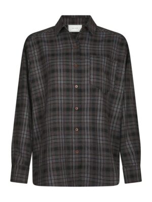Neo Noir - Dalma Flannel Check Shirt - Warm Grey