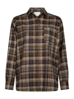 Neo Noir - Dalma Flannel Check Shirt - Dark Taupe