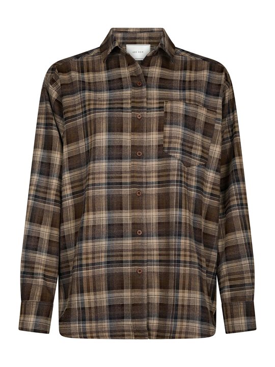 Neo Noir - Dalma Flannel Check Shirt - Dark Taupe