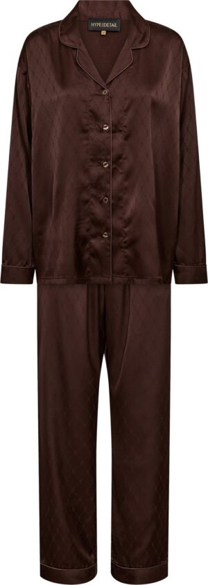 Hype The Detail - Satin Pyjamas - Brown