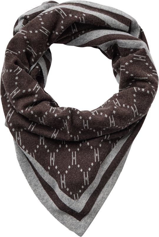 Hype The Detail - Triangle Scarf - Brown Grey