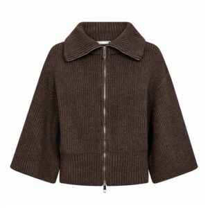 Co' Couture - Row Zip SS Knit - Mocca